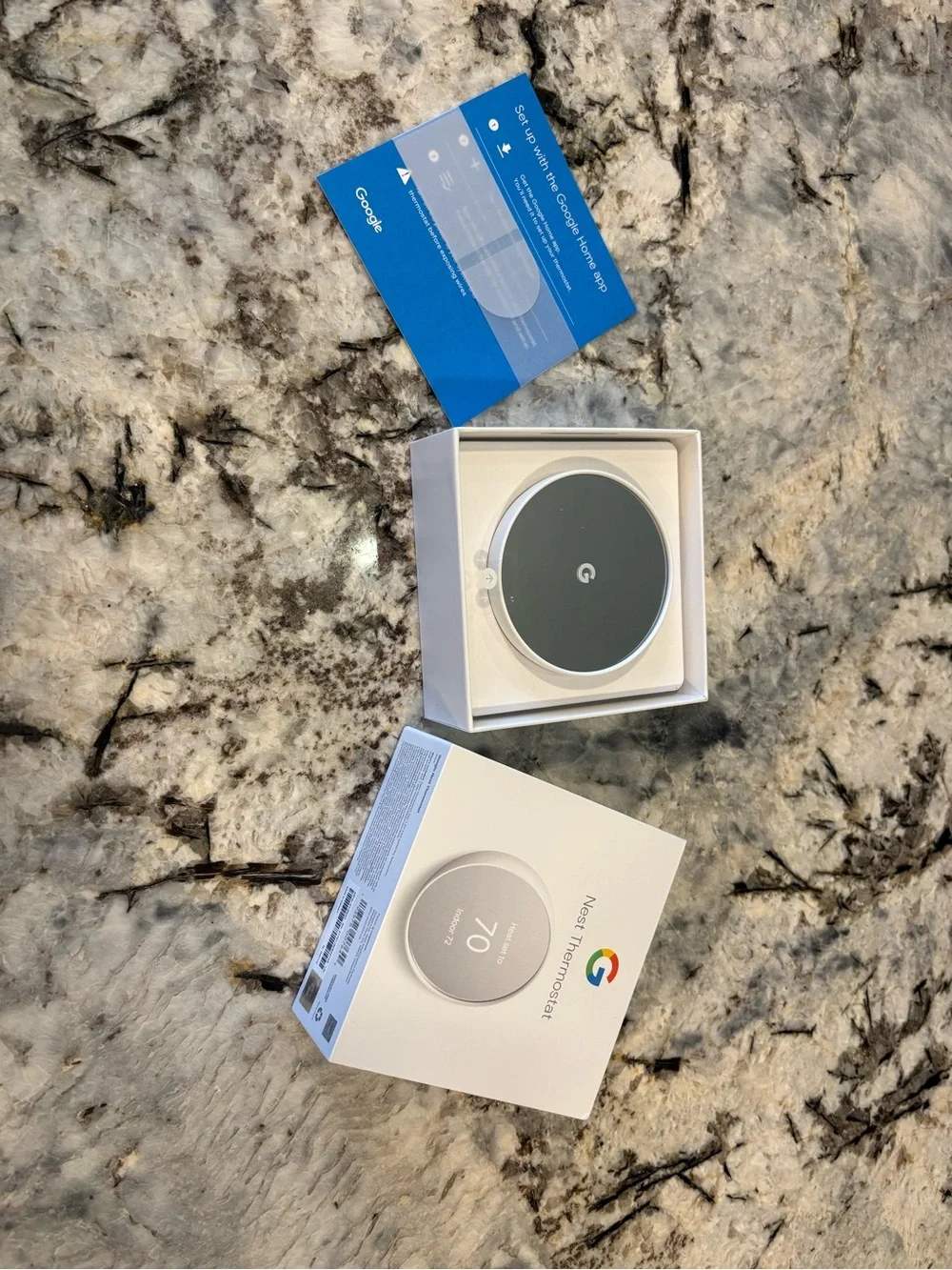 Google Nest Smart Phone Thermostat — White and Silver